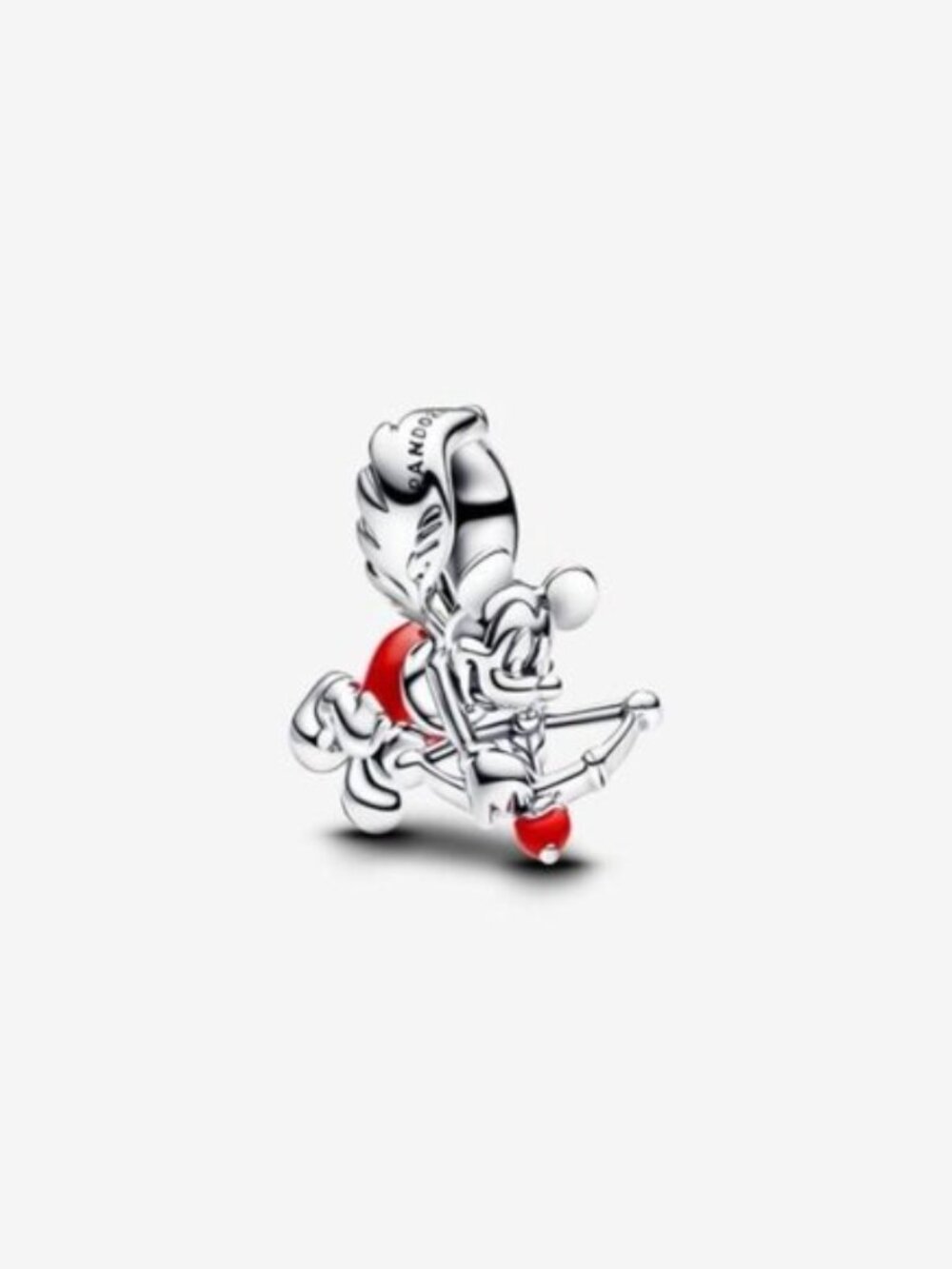 Pandora Silver Mickey Cupid Charm with Red Accents